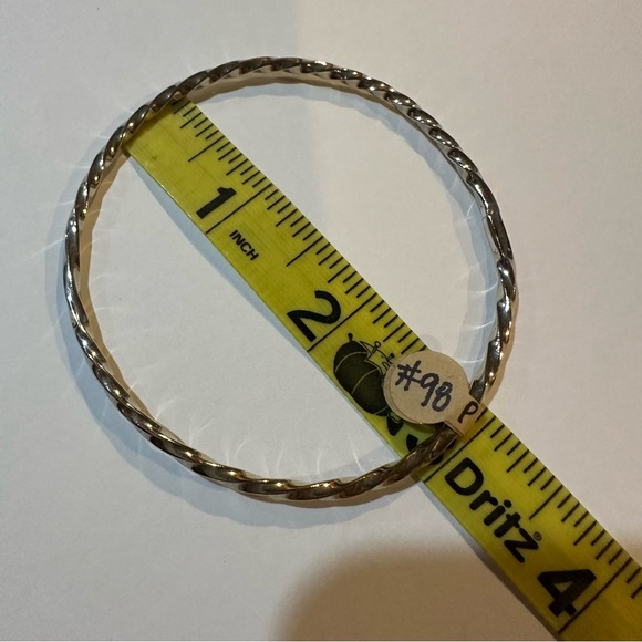 Sterling Silver Dainty Rope Twist Bangle Bracelet - Picture 6 of 6